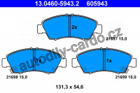 Sada brzdových destiček ATE 13.0460-5943 (AT 605943) - HONDA