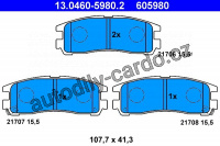 Sada brzdových destiček ATE 13.0460-5980 (AT 605980) - MITSUBISHI