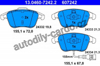 Sada brzdových destiček ATE 13.0460-7242 (AT 607242) - AUDI, SEAT, VW