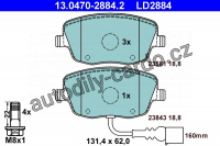 Sada brzdových destiček ATE Ceramic 13.0470-2884 (AT LD2884) - AUDI, SEAT, ŠKODA, VW Sada brzdových destiček ATE Ceramic 13.0470-2884 (AT LD2884) - AUDI, SEAT, ŠKODA, VW