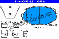 Sada brzdových destiček ATE 13.0460-5834 (AT 605834)