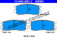 Sada brzdových destiček ATE 13.0460-5981 (AT 605981) - MITSUBISHI