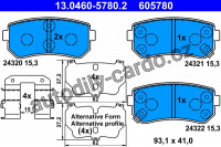 Sada brzdových destiček ATE 13.0460-5780 (AT 605780) - HYUNDAI, KIA