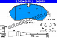 Sada brzdových destiček ATE 13.0460-3875 (AT 603875)
