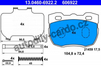 Sada brzdových destiček ATE 13.0460-6922 (AT 606922)