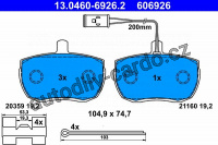 Sada brzdových destiček ATE 13.0460-6926 (AT 606926)