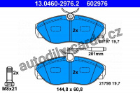 Sada brzdových destiček ATE 13.0460-2976 (AT 602976) - CITROËN, FIAT, PEUGEOT