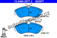 Sada brzdových destiček ATE 13.0460-2977 (AT 602977) - CITROËN, FIAT, PEUGEOT