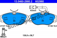 Sada brzdových destiček ATE 13.0460-2980 (AT 602980) - ALFA ROMEO