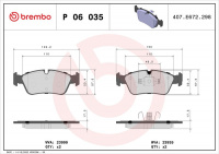 Sada brzdových destiček BREMBO P06035 - BMW Sada brzdových destiček BREMBO P06035 - BMW