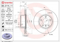 Brzdový kotouč BREMBO 09.C114.11 - BMW