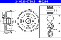 Brzdový buben ATE 24.0220-0738 (AT 200738)