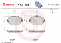 Sada brzdových destiček BREMBO P50138 Sada brzdových destiček BREMBO P50138