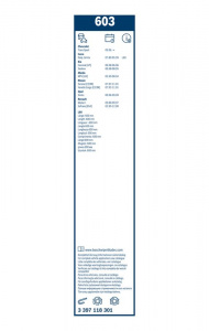 Sada stěračů BOSCH (BO 3397118301) - 600mm + 600mm