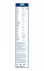 Sada stěračů BOSCH (BO 3397118610) - 400mm + 400mm