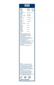 Sada stěračů BOSCH (BO 3397118320) - 650mm + 650mm
