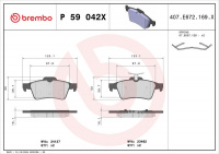 Sada brzdových destiček BREMBO P59042X