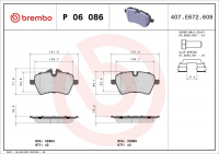 Sada brzdových destiček BREMBO P06086 - MINI