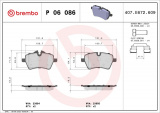 Sada brzdových destiček BREMBO P06086 - MINI