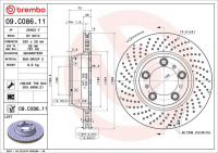 Brzdový kotouč BREMBO 09.C086.11 - PORSCHE