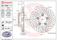 Brzdový kotouč BREMBO 09.C087.11 - PORSCHE