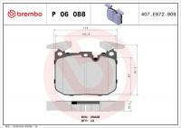 Sada brzdových destiček BREMBO P06088 - BMW