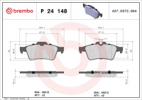 Sada brzdových destiček BREMBO P24148