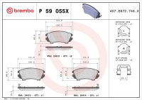 Sada brzdových destiček BREMBO P59055X - CHEVROLET, OPEL, SAAB, VAUXHALL