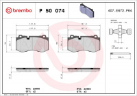Sada brzdových destiček BREMBO P50074