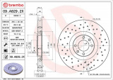 Brzdový kotouč BREMBO 09.A829.2X - CITROËN, DS, PEUGEOT