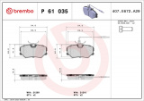 Sada brzdových destiček BREMBO P61035 - PEUGEOT