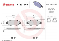 Sada brzdových destiček BREMBO P23145