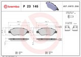 Sada brzdových destiček BREMBO P23145