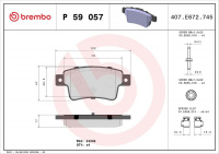 Sada brzdových destiček BREMBO P59057 - OPEL
