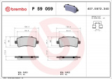 Sada brzdových destiček BREMBO P59059 - CHEVROLET, OPEL, SAAB