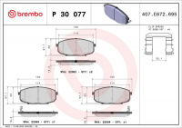 Sada brzdových destiček BREMBO P30077 - KIA