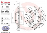 Brzdový kotouč BREMBO 09.C093.11 - PORSCHE