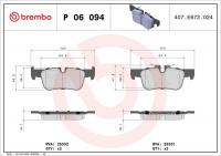 Sada brzdových destiček BREMBO P06094 - BMW, MINI