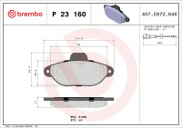 Sada brzdových destiček BREMBO P23160