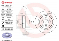 Brzdový kotouč BREMBO 08.C352.21 Brzdový kotouč BREMBO 08.C352.21