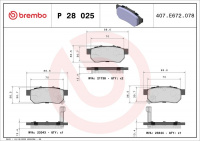 Sada brzdových destiček BREMBO P28025 - HONDA