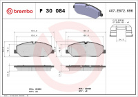 Sada brzdových destiček BREMBO P30084 - HYUNDAI Sada brzdových destiček BREMBO P30084 - HYUNDAI