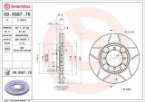 Brzdový kotouč BREMBO MAX 09.5587.75 - HYUNDAI