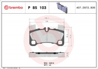 Sada brzdových destiček BREMBO P85103 - AUDI, PORSCHE, VW