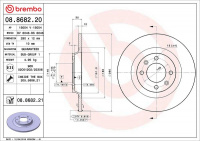 Brzdový kotouč BREMBO 08.8682.21