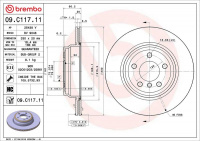 Brzdový kotouč BREMBO 09.C117.11 - BMW