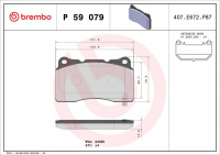 Sada brzdových destiček BREMBO P59079 - CADILLAC, CHEVROLET, OPEL, TESLA