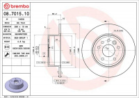 Brzdový kotouč BREMBO 08.7015.10 - OPEL Brzdový kotouč BREMBO 08.7015.10 - OPEL