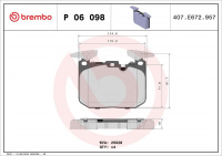 Sada brzdových destiček BREMBO P06098 - BMW