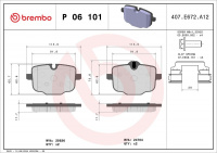 Sada brzdových destiček BREMBO P06101 - BMW